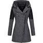 Women's Warm Winter Coat - Asymmetric Zip, Cotton Blend
