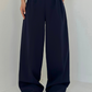 Variant image for High-Waisted Wide-Leg Trousers in Dark Blue, Soft and Comfortable Palazzo Pants for Effortless Style-1