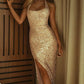 Elegant High Slit Women's Dress in Soft Fabric for Formal Occasions - Modern Cut, Comfortable Fit-1
