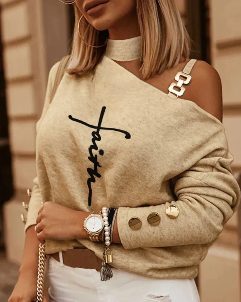 Plush Cozy Women’s Off-Shoulder Pullover - Slouchy Knit