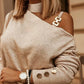 Plush Cozy Women’s Off-Shoulder Pullover - Slouchy Knit