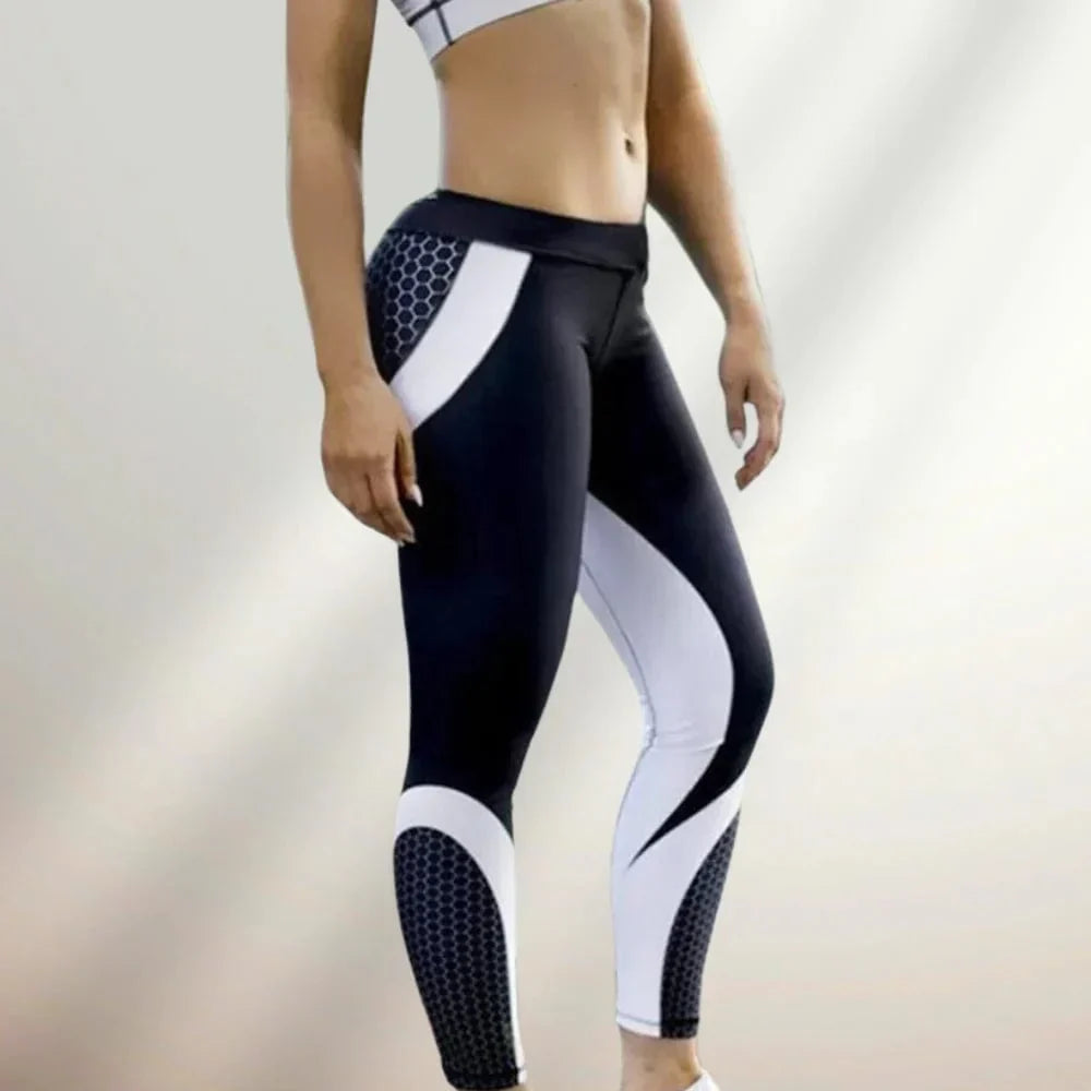 High Waist Geometric Printed Leggings for Yoga and Fitness, Stretchable Breathable Fabric, Lightweight Comfort-2