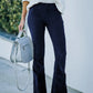 Ribbed Velvet Wide Leg Pants for Women with Elasticated Waist and Flared Legs, Comfortable and Stylish-4