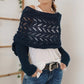 Plush Women’s Scarf - Openwork Rectangular, Knit, For Winter