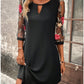 Variant image for A-Line Midi Dress for Women with Splicing Details, Elegant Black Dress for Everyday and Special Occasions-2