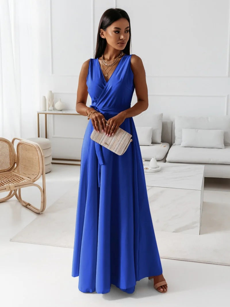 Variant image for Elegant V-Neck Women's Dress, Flattering Knee-Length Cocktail Dress for Formal and Casual Occasions, Breathable Fabric-31