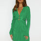 Elegant Bodycon Mini Dress with Deep V-Neck and Flared Sleeves - Perfect Cocktail Dress for Special Occasions-6