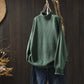 Women's Warm Knit Sweater - Turtleneck Waffle Knit, Relaxed