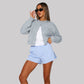Plush Relaxed Women Cardigan - Cropped Boxy Knit For Regular
