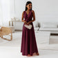 Variant image for Elegant Women's Maxi Dress with V Neckline - Versatile Long Formal Dress for All Occasions-9