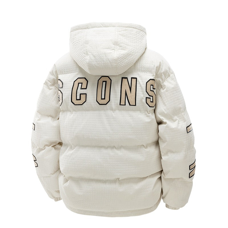 Men's Insulating Puffer Coat - Boxy Cut, Quilted, For Winter