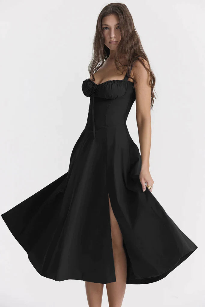 Variant image for Women's Midi Bustier Corset Dress - Elegant Summer Cocktail Dress in Lightweight Fabric-36