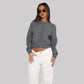 Plush Relaxed Women Cardigan - Cropped Boxy Knit For Regular