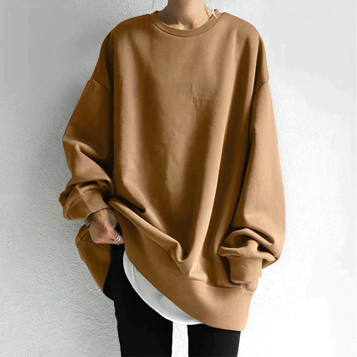 Cozy Oversized Womens Pullover - Relaxed Drop Shoulder Knit