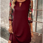 A-Line Midi Dress for Women with Splicing Details, Elegant Black Dress for Everyday and Special Occasions-2
