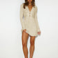 Variant image for Elegant Bodycon Mini Dress with Deep V-Neck and Flared Sleeves - Perfect Cocktail Dress for Special Occasions-21