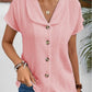 Variant image for Chic Women's Blouse, Relaxed Fit Summer Top with Button-Down Design and Short Sleeves, Breathable Fabric-11