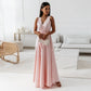 Elegant Women's Maxi Dress with V Neckline - Versatile Long Formal Dress for All Occasions-1