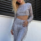 Elegant Ladies Crop Top Set with Matching Pants, Soft Breathable Fabric, Flattering Fit for Summer Fashion, Casual Outings and Festivals-2