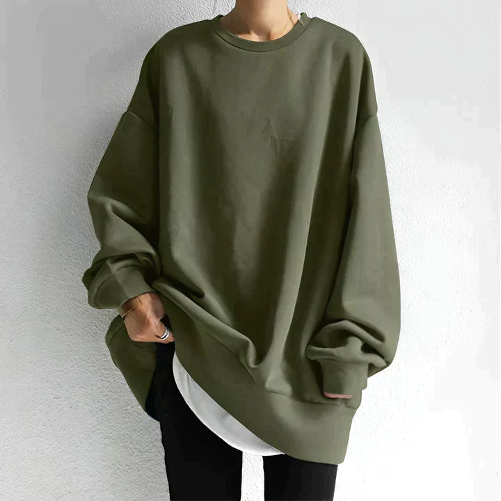 Cozy Oversized Womens Pullover - Relaxed Drop Shoulder Knit