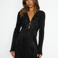 Variant image for Elegant Bodycon Mini Dress with Deep V-Neck and Flared Sleeves - Perfect Cocktail Dress for Special Occasions-5