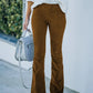 Ribbed Velvet Wide Leg Pants for Women with Elasticated Waist and Flared Legs, Comfortable and Stylish-5