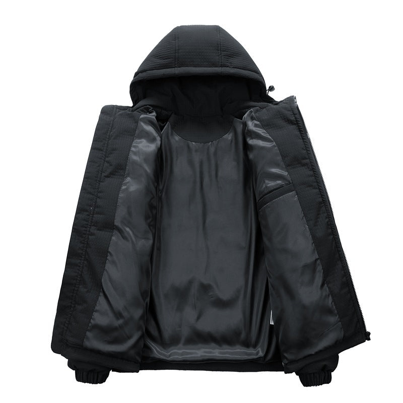 Men's Insulating Puffer Coat - Boxy Cut, Quilted, For Winter