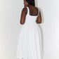 Elegant White Midi Dress for Women, Long Sleeve Flattering Silhouette, Lightweight and Versatile for Any Occasion-6