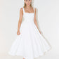 Elegant White Midi Dress for Women, Long Sleeve Flattering Silhouette, Lightweight and Versatile for Any Occasion-2