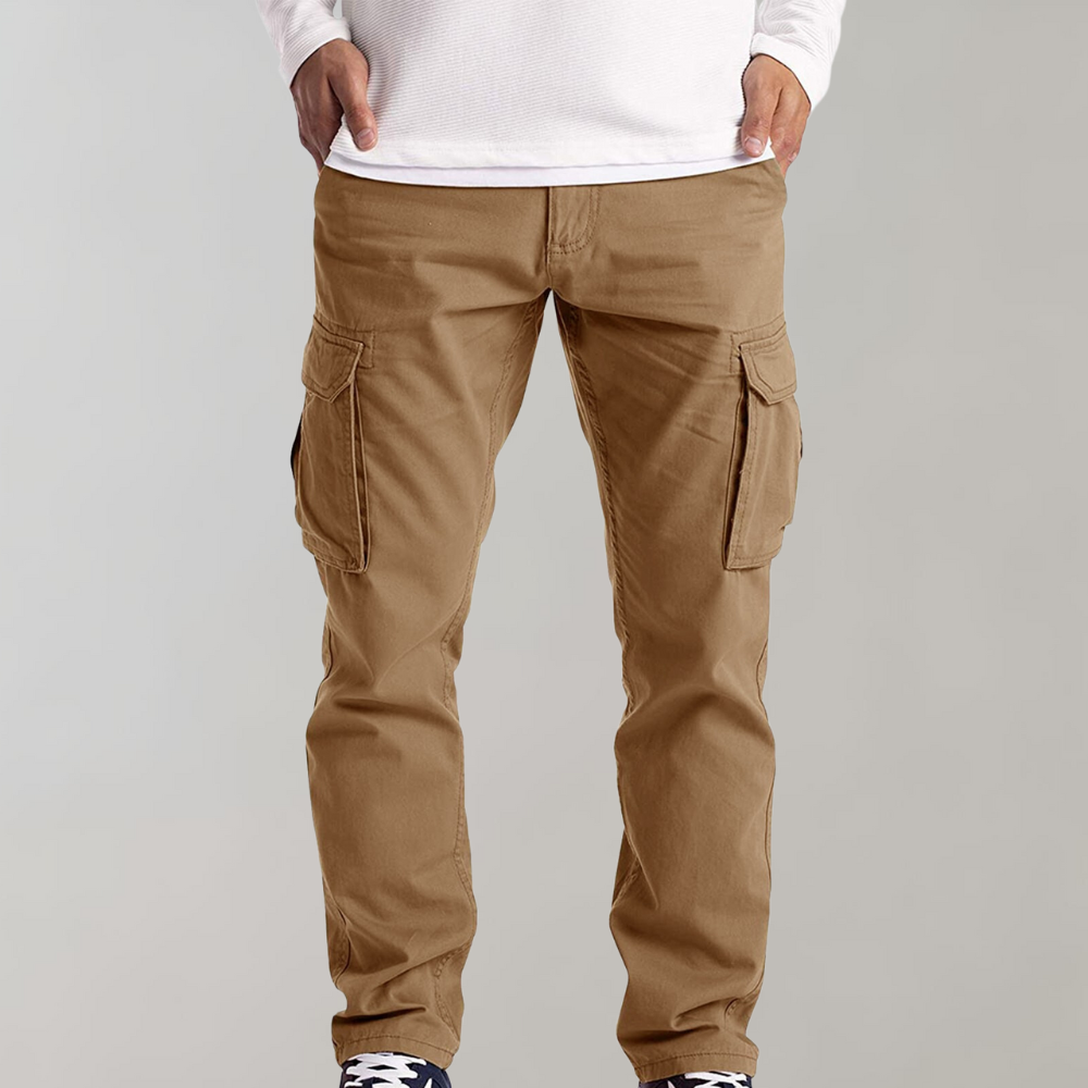 Mens Black Cargo Pants with Spacious Pockets and Comfortable Fit for Everyday Wear-6