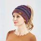 Cozy Warm Women's Ponytail Beanie - Ribbed Knit, Winter