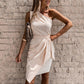 Asymmetrical Women's Summer Dress, Lightweight Elegant Design, Available in Various Colors and Sizes S to XXL-1