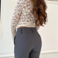 Floral Lace Women's Top, Long-Sleeved Blouse in Black and White, Lightweight Polyester, Modern Fitted Design-3