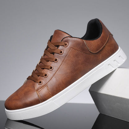 Variant image for Stylish Men's Leather Sneakers in Brown and Black for Everyday Comfort and Durability-1