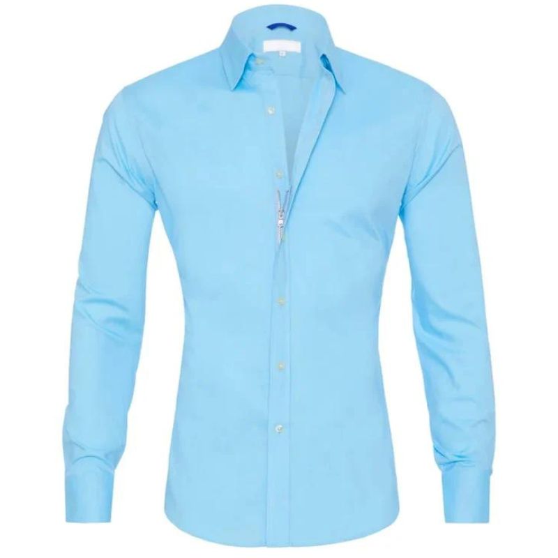 Variant image for Wrinkle-Free Men's Blouse with Hidden Zipper, Breathable and Durable Fabric, Tailored Fit, Available in Multiple Colors-15