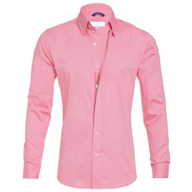 Variant image for Wrinkle-Free Men's Blouse with Hidden Zipper, Breathable and Durable Fabric, Tailored Fit, Available in Multiple Colors-50