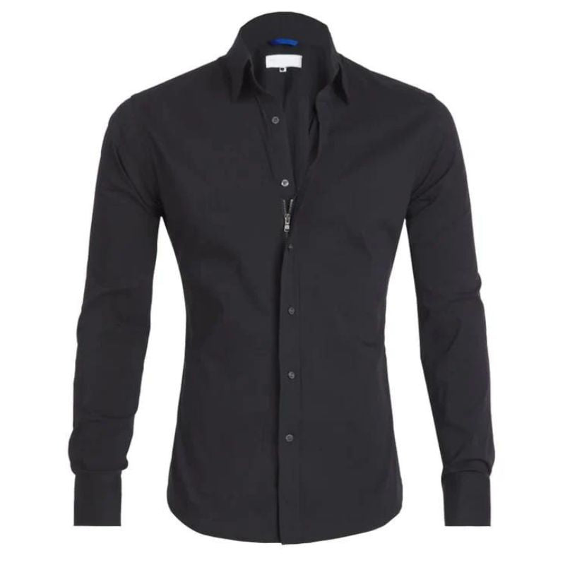 Variant image for Wrinkle-Free Men's Blouse with Hidden Zipper, Breathable and Durable Fabric, Tailored Fit, Available in Multiple Colors-1
