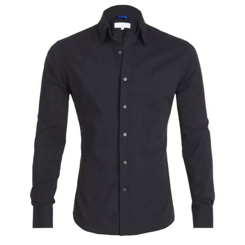 Wrinkle-Free Men's Blouse with Hidden Zipper, Breathable and Durable Fabric, Tailored Fit, Available in Multiple Colors-4