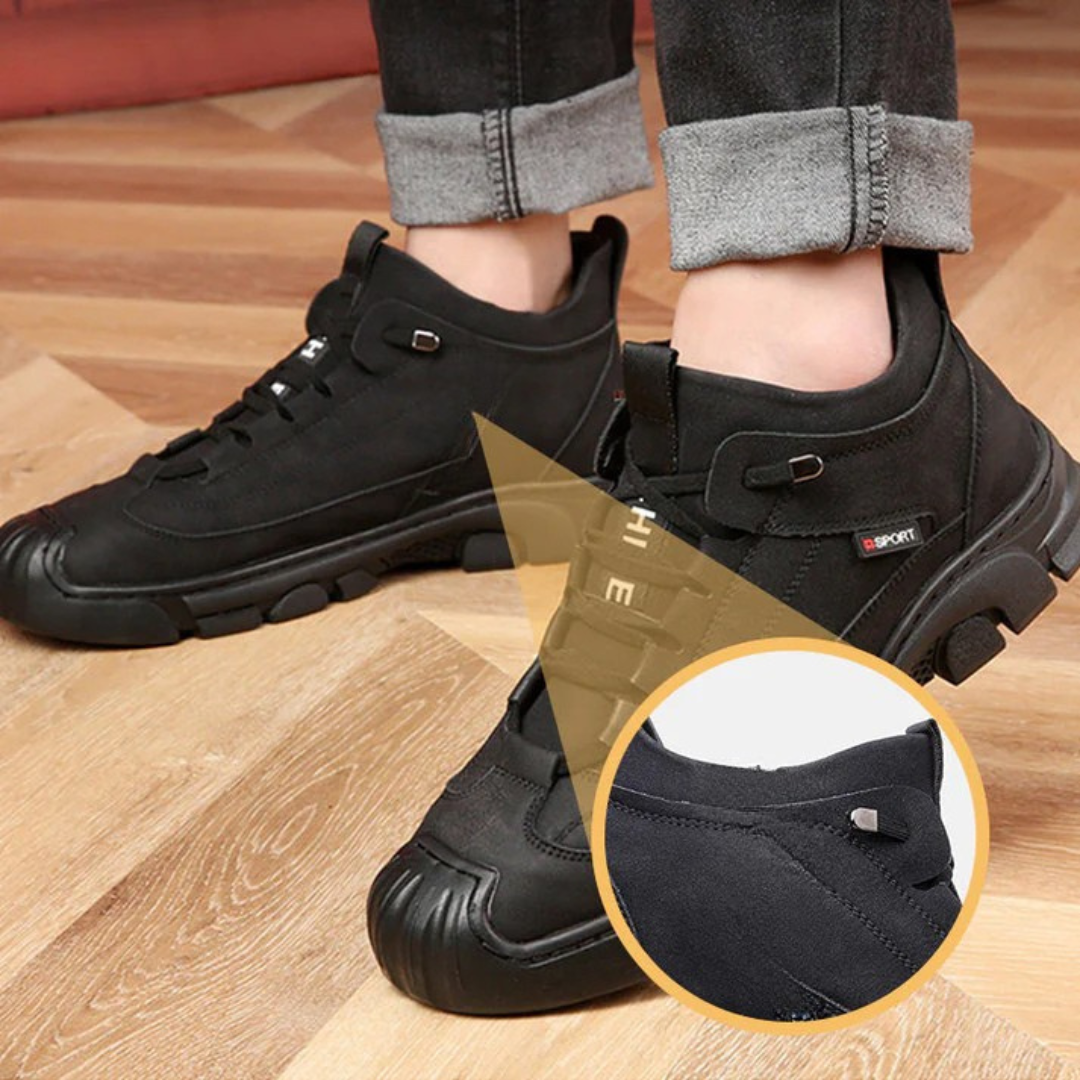 Men's Winter Sneakers with Faux Fur Lining, Non-Slip Rubber Sole, Easy On/Off Design, Gray and Black, Sizes 39-44-3