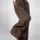 Brown Parachute Pants with Adjustable Drawcord, Six-Pocket Design, Oversized Fit for Casual and Urban Wear-3