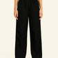 Black Parachute Pants with Adjustable Waist, Multiple Pockets, Lightweight Fabric for Casual and Urban Style-3