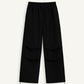 Black Parachute Pants with Adjustable Waist, Multiple Pockets, Lightweight Fabric for Casual and Urban Style-2