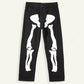Y2K Skeleton Pants Unisex Cotton-Polyester Blend with Striking Skeleton Designs and Multiple Pockets-2