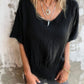 Relaxed Women's Top in Cotton Linen Blend, Flowy V-Neck Blouse for Casual Summer Style-4