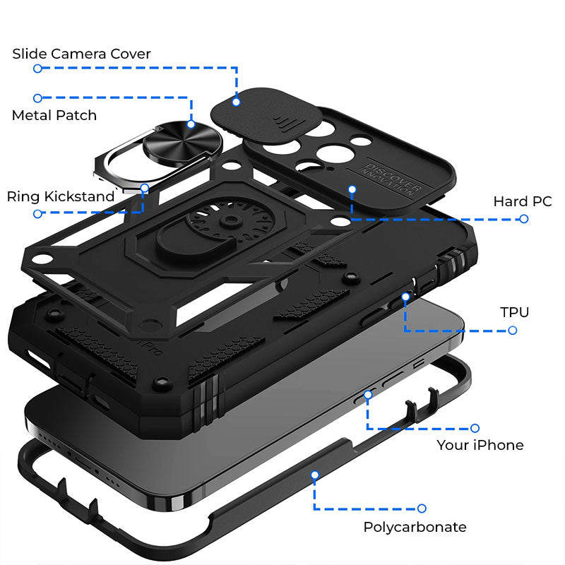 Magnetic2025 Edition Phone Case Rugged Ring Kickstand Fall