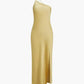 Layered Maxi Dress for Women with Crisscross Straps and Flowing Skirt in Vibrant Yellow for Summer Events-1