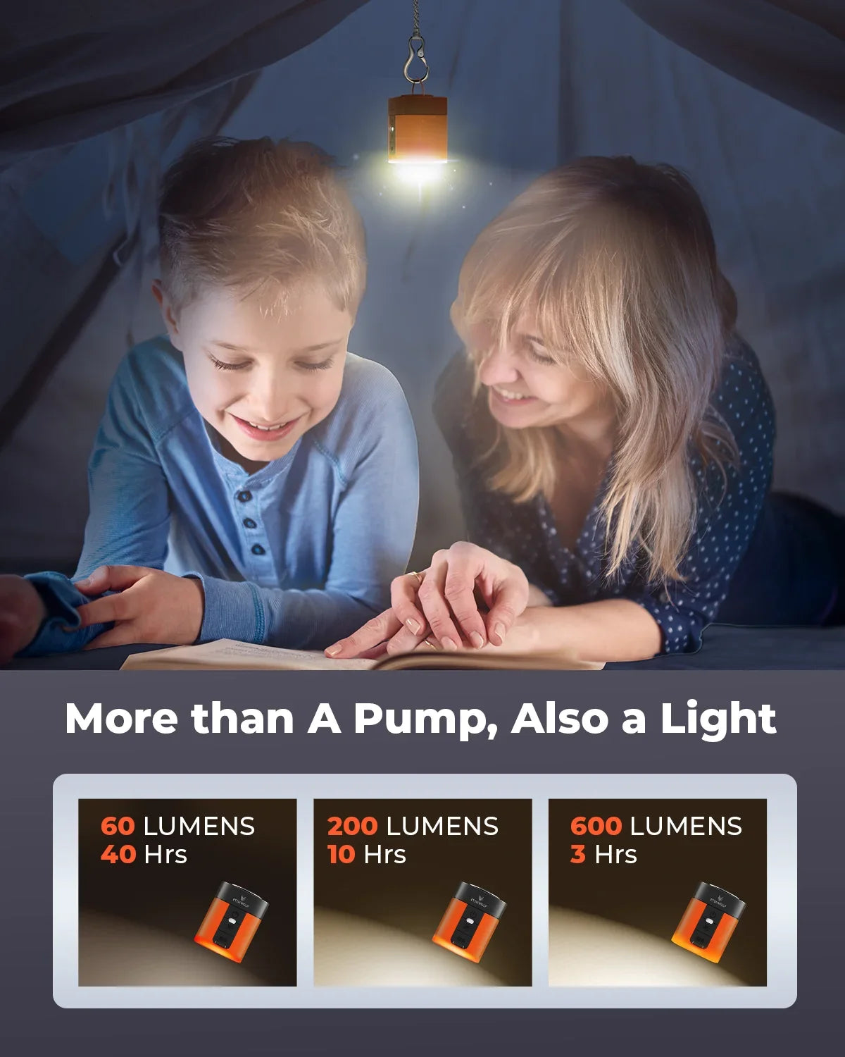 Portable Electric Air Pump with 2600mAh Battery for Quick Inflation, Ideal for Camping and Outdoor Use 4