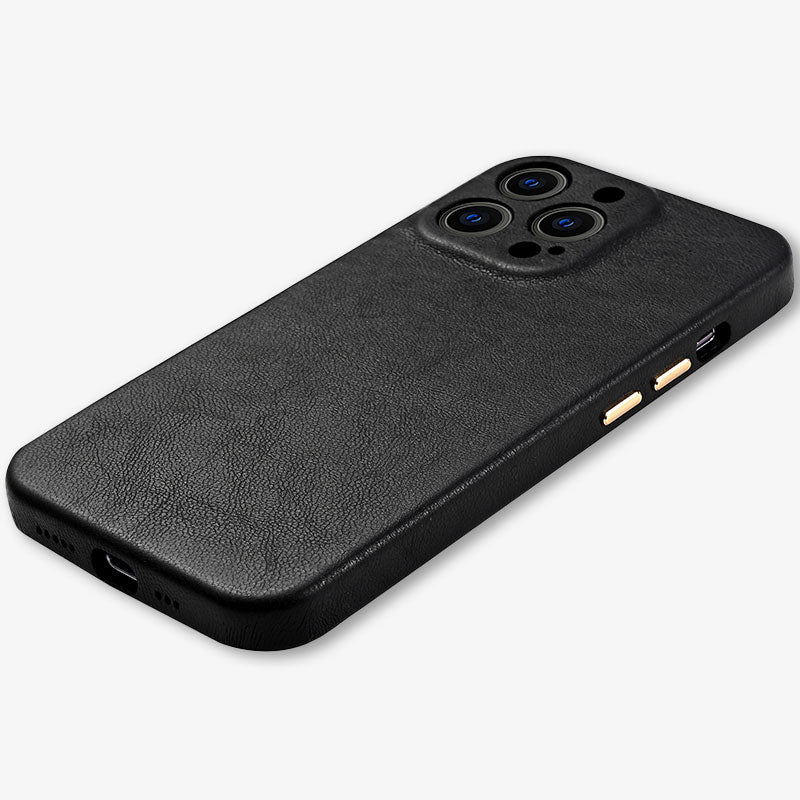IPhone 14 Leather Case Top-Grade Leather Slim Protective