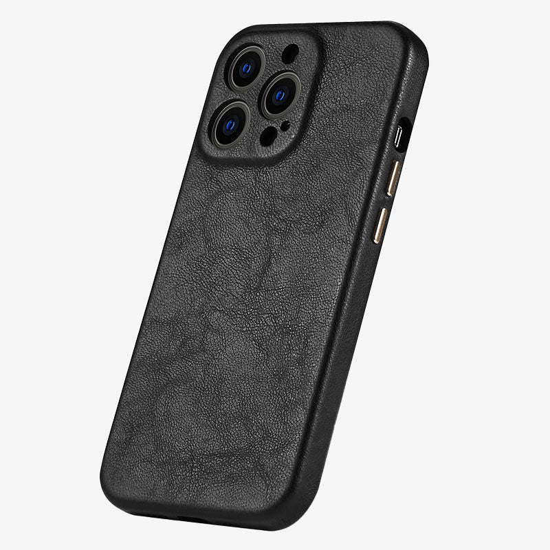 IPhone 14 Leather Case Top-Grade Leather Slim Protective