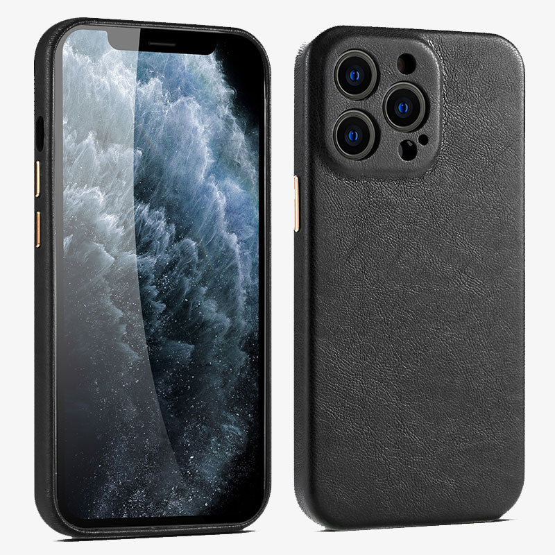 IPhone 14 Leather Case Top-Grade Leather Slim Protective